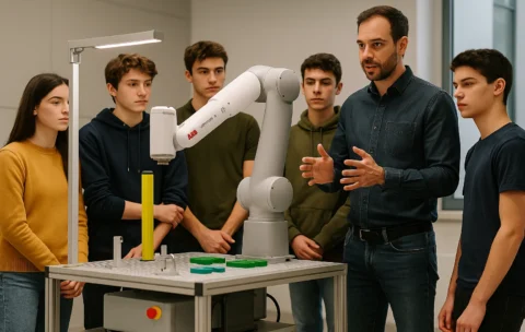 Laboratorio ABB CRB 15000 SWIFTI – Education B: Visione 2D, PLC e Nastro