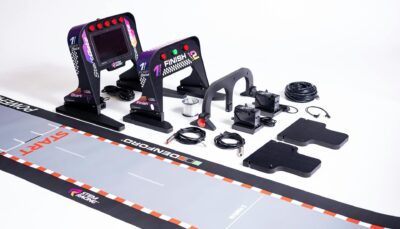 Sistema Gara STEM Racing Portatile con Pista Roll-Out e Cronometraggio Digitale