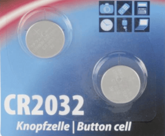 Pila a bottone CR2032, 3V (2 pezzi)