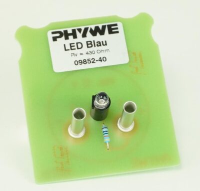 LED – blu, con resistenza in serie e connettori da 4 mm