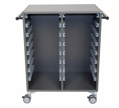 Contenitore portaoggetti con rotelle per set TESS, per 8 vassoi con altezza 15 cm