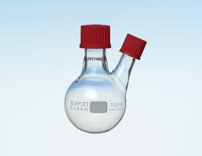 Pallone a fondo tondo, 250 ml, 2 colli, GL25/12, GL18/8