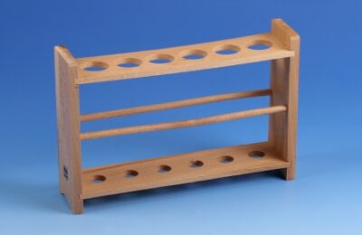 Portaprovette, in legno, per 6 provette d= 30 mm