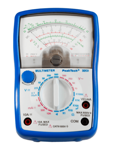 Multimetro analogico, 500 V CA/CC, 10 A CC