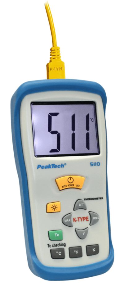 Termometro digitale, 1 CH, NiCr-Ni tipo K, -50 … +1300 °C, con indicazione °C/°F/K