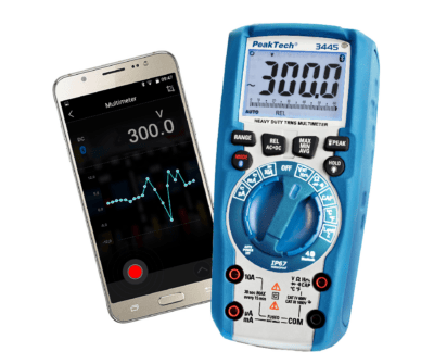Multimetro digitale, 6.000 conteggi, 1000 V AC/DC, TrueRMS, Bluetooth, IP67 con pulsanti luminosi