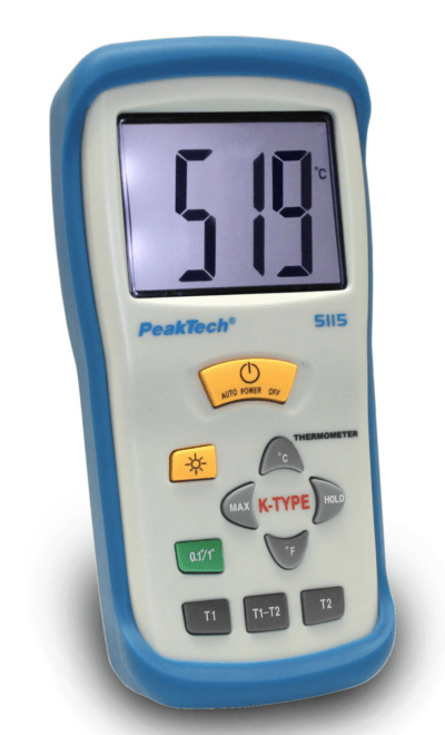 Termometro digitale, 2 canali, tipo K, -50 … +1300°C