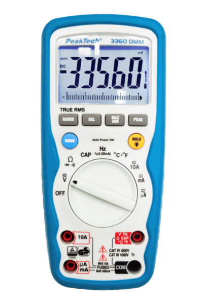 Multimetro digitale ~ 40.000 conteggi ~ 1000 V CA/CC ~ 10 A CA/CC – IP67 con TrueRMS