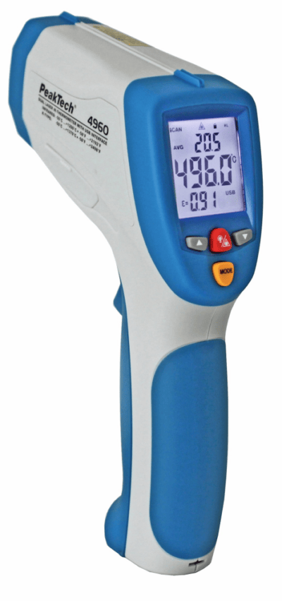 Termometro IR ~ -50 … +1200°C ~ 50:1 ~ con interfaccia USB e tipo K