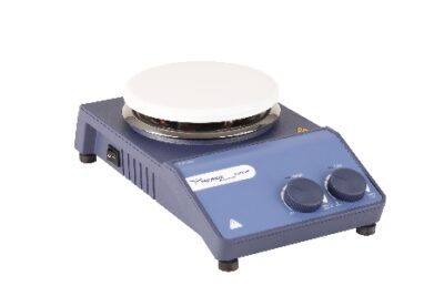 agitatore magnetico analogico con riscaldamento, superficie in porcellana, 340 °C, 100-1500 giri/min
