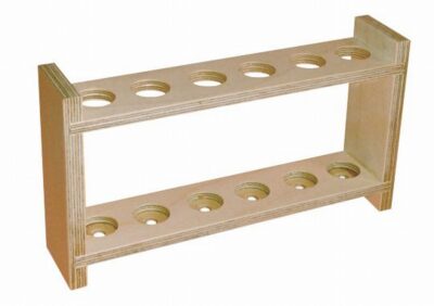 Portaprovette, in legno, per 6 provette d= 22mm