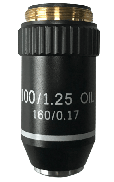 Obiettivo 100x, N.A. 1,25, acromatico, per la serie MIC-100
