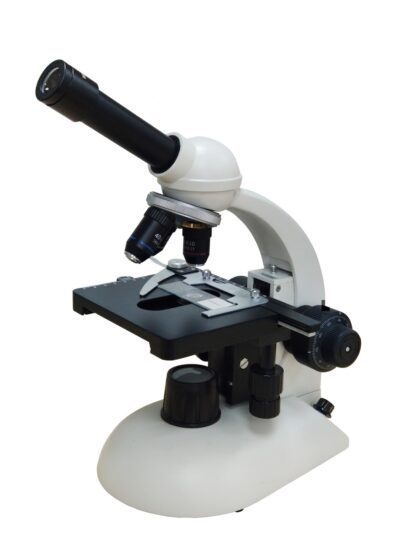 PHYWE Microscopio monoculare per studenti, 600x, tavolino meccanico, batteria ricaricabile