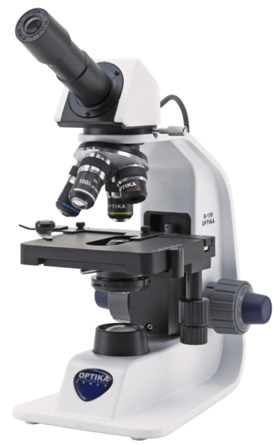 Microscopio monoculare OPTIKA B-155, 1000x, tavolino meccanico