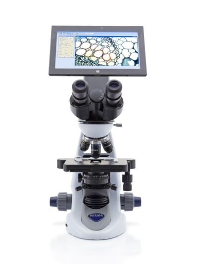Microscopio digitale binoculare OPTIKA B-290TB, 1000x, piano, con tablet PC Windows
