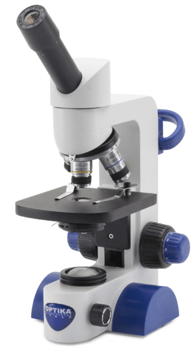OPTIKA Microscopio monoculare per studenti B-61, 400x, con clip campione