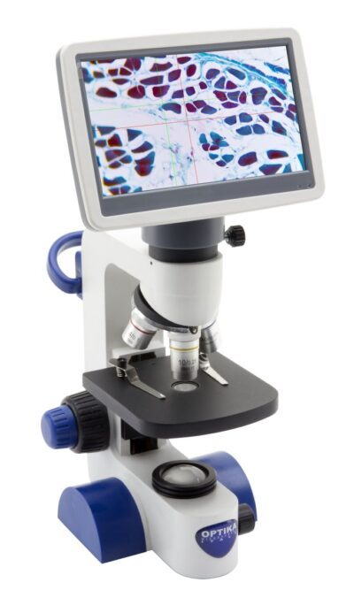OPTIKA Microscopio a schermo monoculare B-61V, 400x, con clip campione