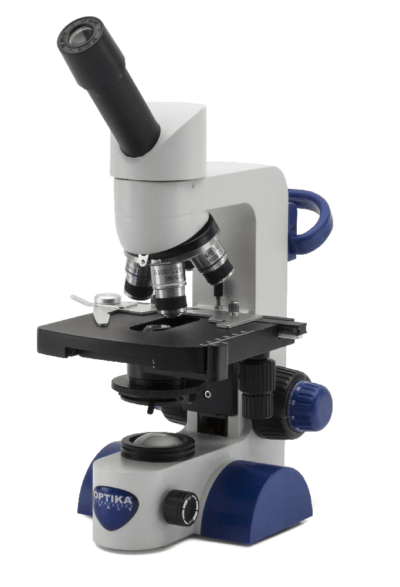 OPTIKA Microscopio monoculare B-65, 1000x, batteria ricaricabile, tavolino meccanico