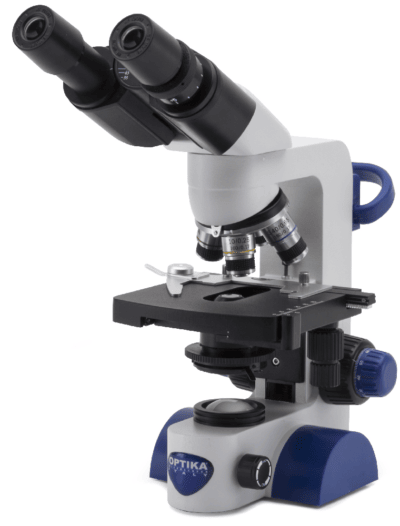 OPTIKA Microscopio binoculare B-67, 600x, batteria ricaricabile, tavolino meccanico