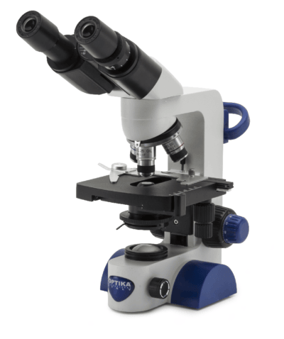 OPTIKA Microscopio binoculare B-69, 1000x, batteria ricaricabile, tavolino meccanico