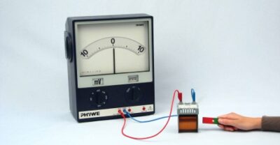 Generazione di tensione indotta con un magnete permanente (con bobina dimostrativa)