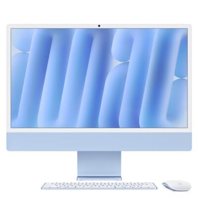 iMac 24″ con display Retina 4,5K: Chip Apple M4 con CPU 10-core e GPU 10-core, 16GB, 256GB SSD – Blu