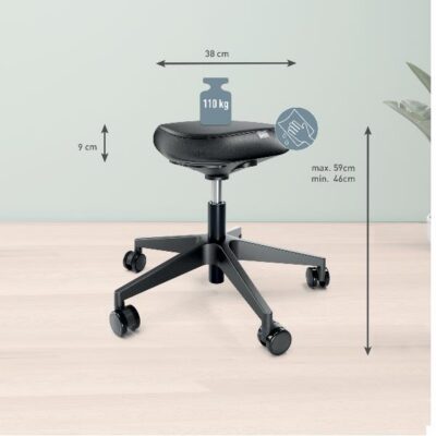 Leitz Ergo Sgabello con Ruote e Seduta Comfort