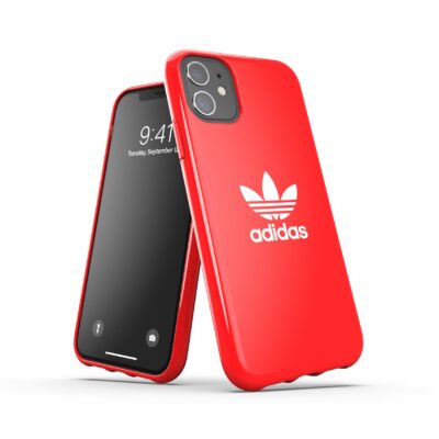 ADIDAS ORIGINALS – Cover in TPU flessibile con bordi rialzati colore rosso compatibile con Apple iPhone 12 Pro Max