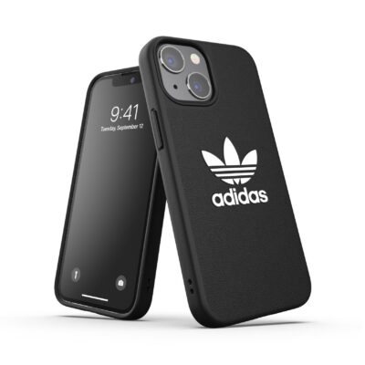 ADIDAS ORIGINALS – Cover in TPU flessibile con bordi rialzati colore nero compatibile con Apple iPhone 13 Mini