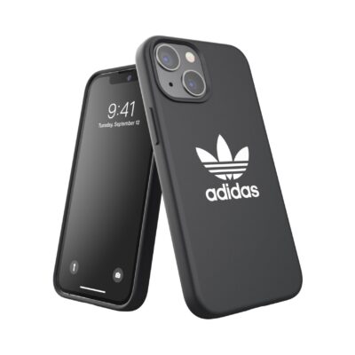 ADIDAS ORIGINALS – Cover in silicone con bordi rialzati colore nero compatibile con Apple iPhone 13 Mini