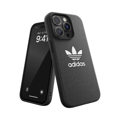 ADIDAS ORIGINALS – Cover ADICOLOR in TPU flessibile e bordi rialzati colore nero compatibile con Apple iPhone 14 Pro