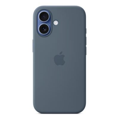 Custodia MagSafe in silicone per iPhone 17 – Blu salmastro