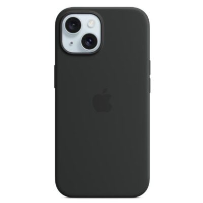 Custodia MagSafe in silicone per iPhone 15 Plus – Nero