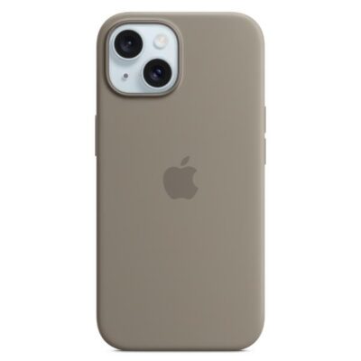 Custodia MagSafe in silicone per iPhone 15 – Grigio creta