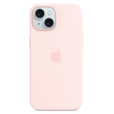 Custodia MagSafe in silicone per iPhone 15 – Rosa confetto