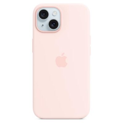 Custodia MagSafe in silicone per iPhone 15 Plus – Rosa confetto