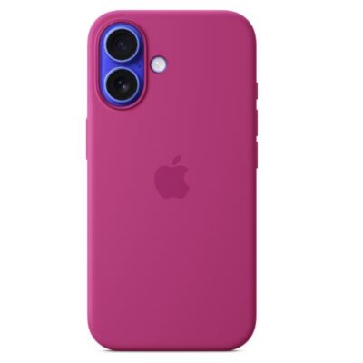Custodia MagSafe in silicone per iPhone 16 – Fucsia