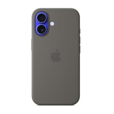 Custodia MagSafe in silicone per iPhone 16 Plus – Grigio pietra