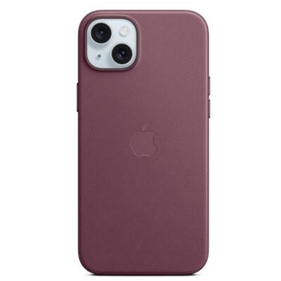 Custodia MagSafe in tessuto FineWoven per iPhone 15 Plus – Gelso