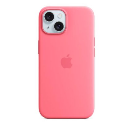 Custodia MagSafe in silicone per iPhone 15 Plus – Rosa