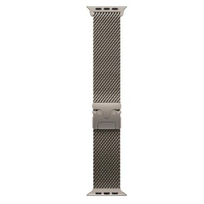 Loop in maglia milanese in titanio naturale (49 mm) – Small