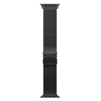 Loop in maglia milanese in titanio nero (49 mm) – Small