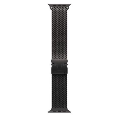 Loop in maglia milanese in titanio nero (49 mm) – Large