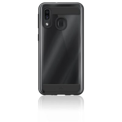 AIR ROBUST – Cover Ultra protettiva in TPU trasparente e finiture colore nero opache bordi rialzati compatibile con Samsung Galaxy A20e