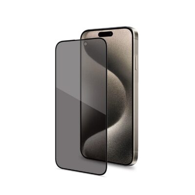 PRIVACY FULL GLASS – Vetro 9H con effetto Privacy e bordo colorato nero compatibile con Apple iPhone 16 [IPHONE 16 CASES]