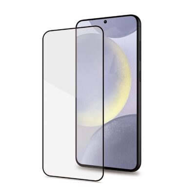 FULLGLASS – Vetro 9H con bordo colorato nero compatibile con Samsung Galaxy S25+ 5G/ Galaxy S24+ 5G