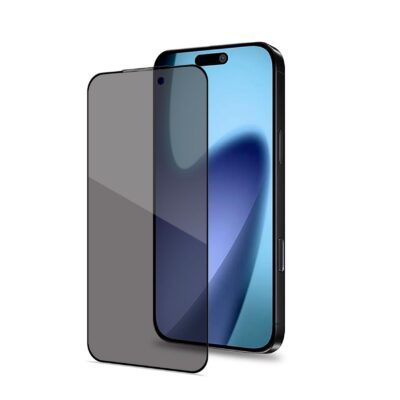 PRIVACY FULL GLASS – Vetro 9H con effetto Privacy e bordo colorato nero compatibile con Apple iPhone 18 Pro Max [IPHONE 18 CASES]