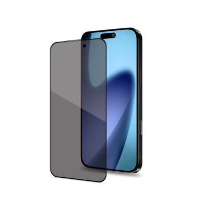 PRIVACY FULL GLASS – Vetro 9H con effetto Privacy e bordo colorato nero compatibile con Apple iPhone 17 Pro [IPHONE 17 CASES]