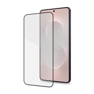 FULLGLASS – Vetro 9H con bordo colorato nero compatibile con Samsung Galaxy S25 Edge