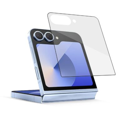 FULLGLASS – Vetro 9H con bordo colorato nero compatibile con Samsung Galaxy Z Flip 7 FE/ Z Flip 6/ Z Flip 6 EE